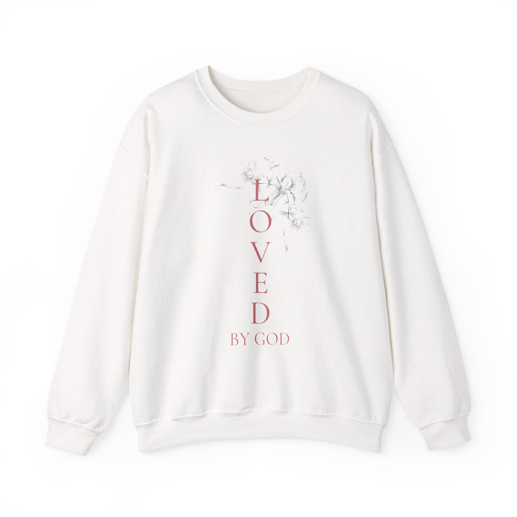 Loved by God Crewneck Sweatshirt — Christian Floral Faith Pullover
