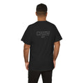 Crew Back-Print T-Shirt — Minimal Outline “CREW” Graphic Tee (Black)
