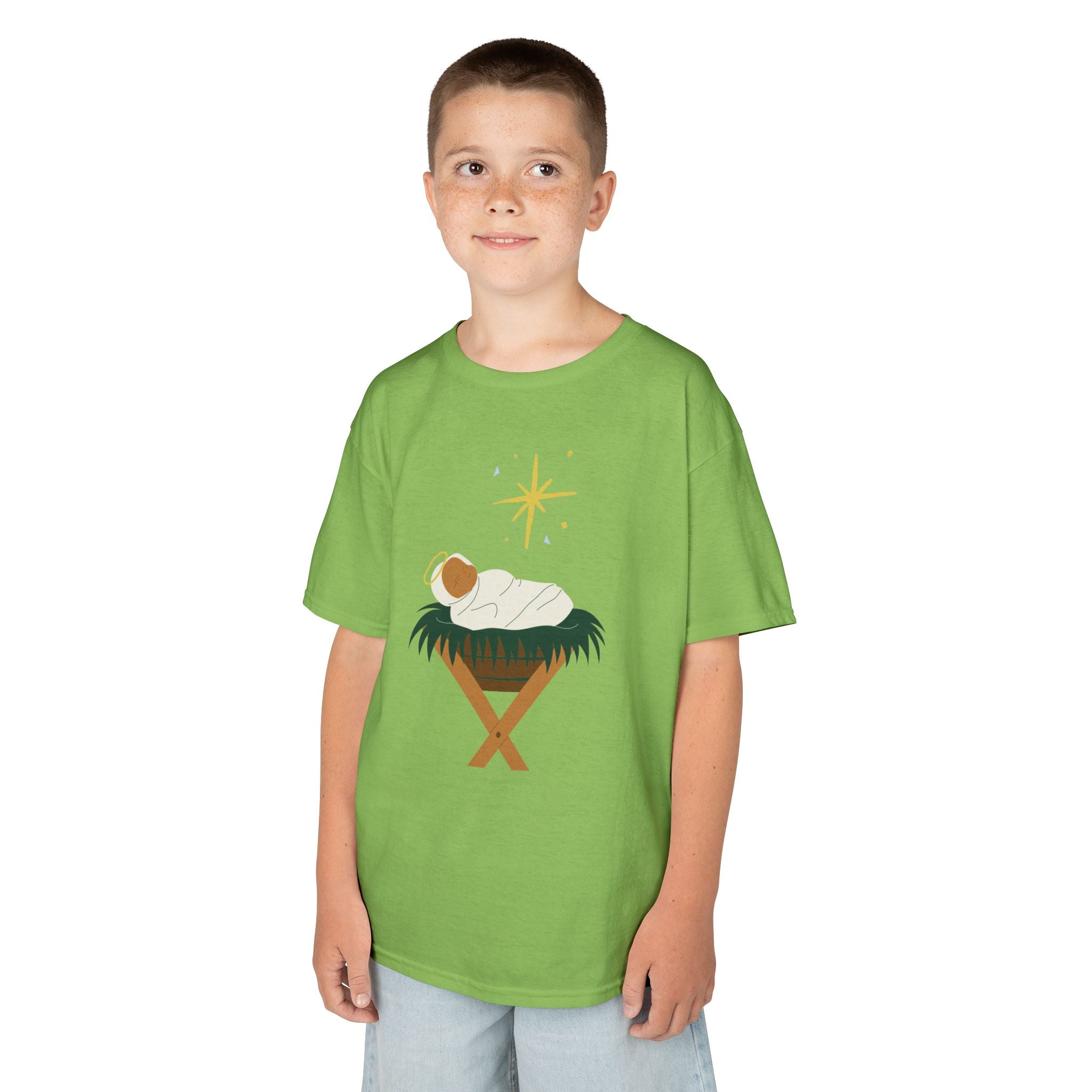 Kids Tee — Baby Jesus Manger Christmas Shirt