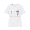 T-Shirt — Lavender Botanical Tee with "Mein Plan / Gottes Plan" Text