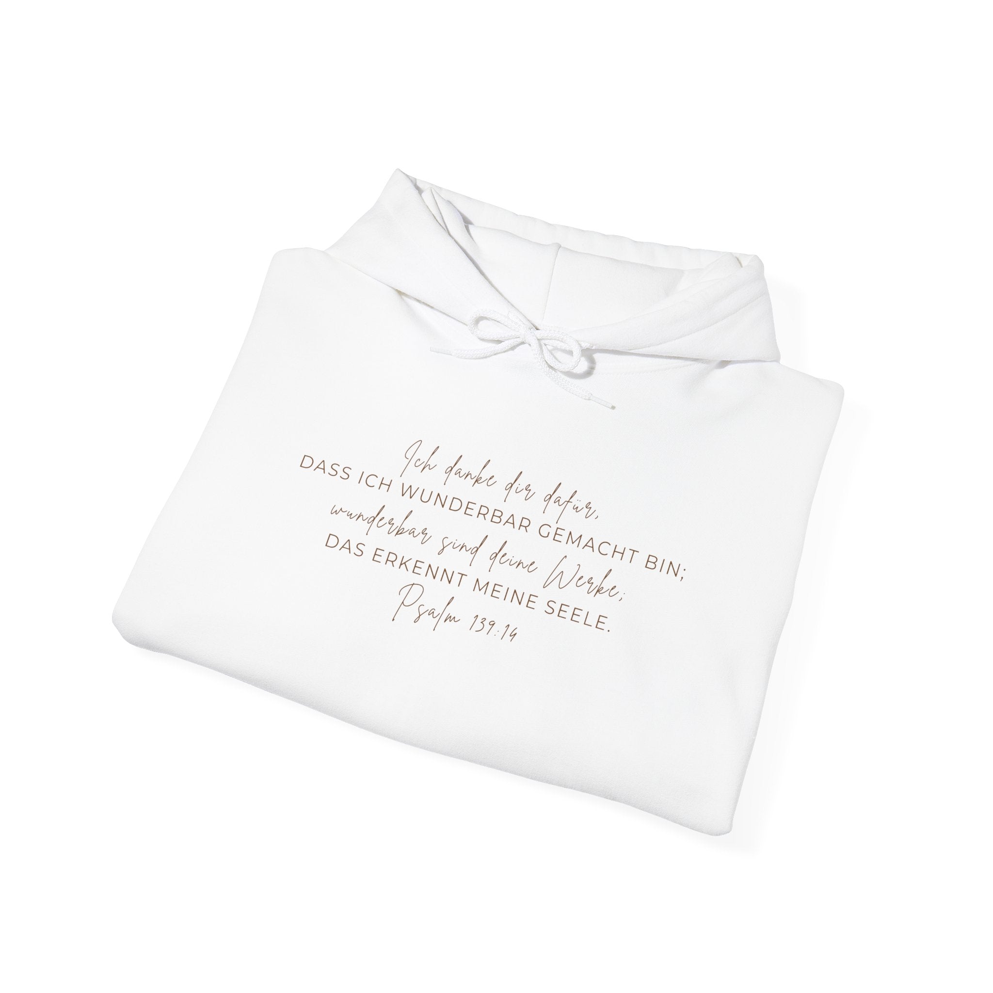Hoodie — Minimal Script White Pullover "She Looks Like This"