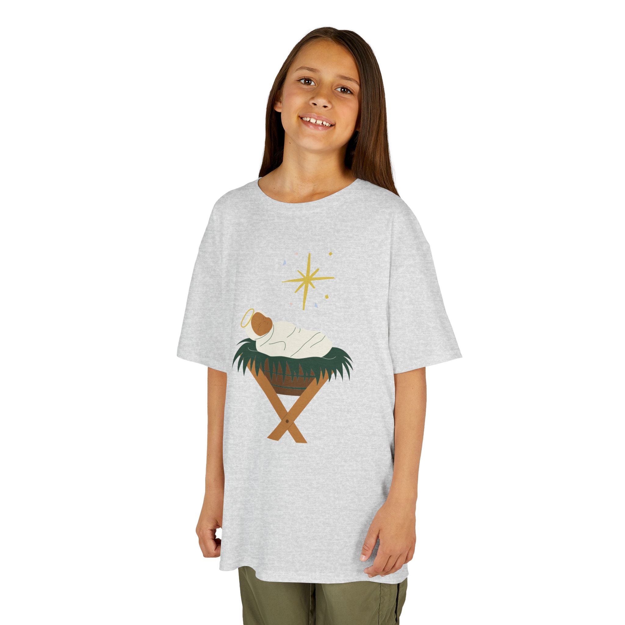 Kids Tee — Baby Jesus Manger Christmas Shirt