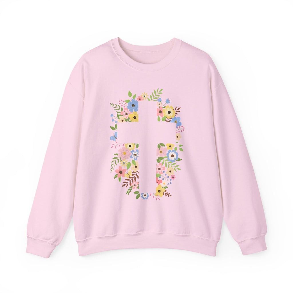 Floral Cross Crewneck Sweatshirt