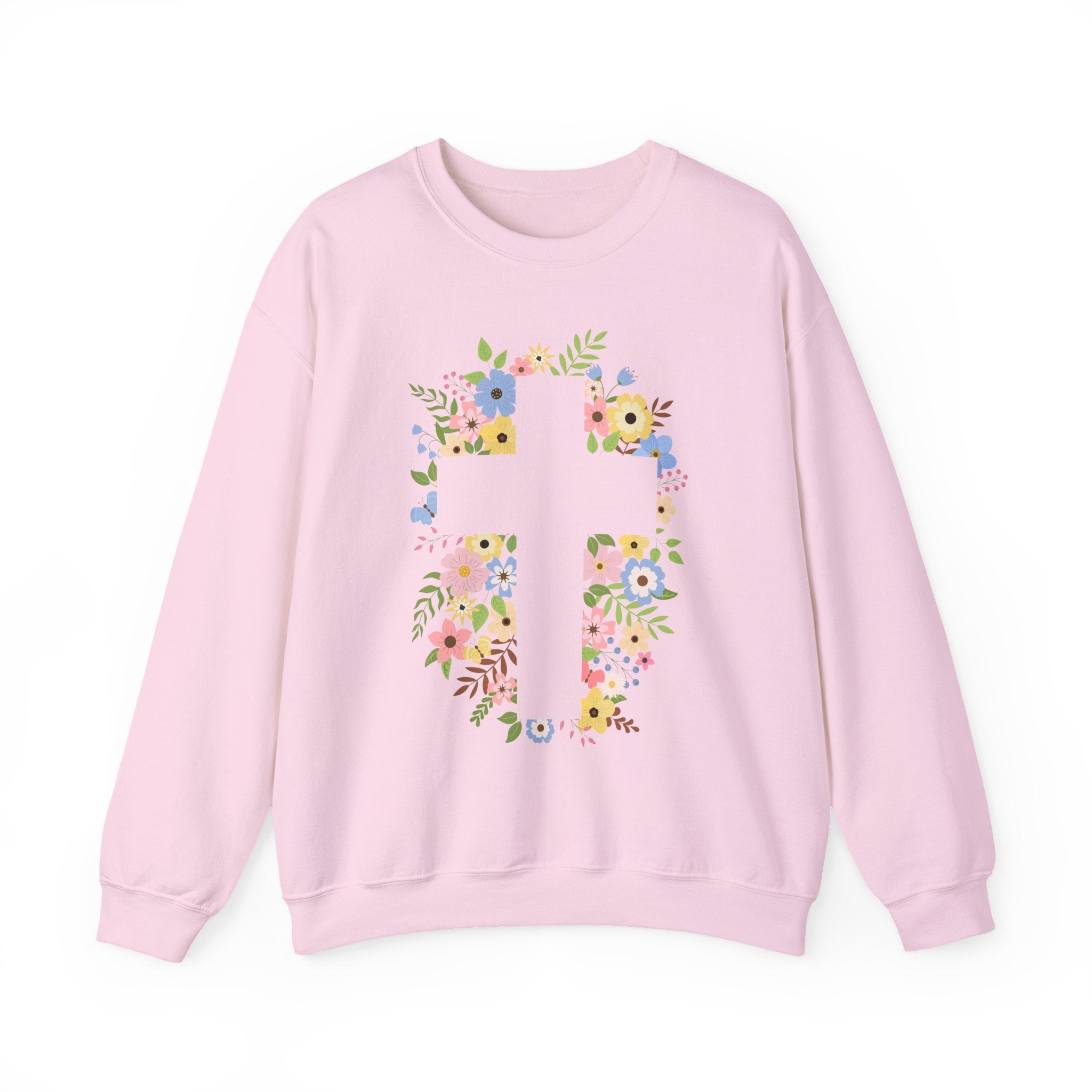 Floral Cross Crewneck Sweatshirt