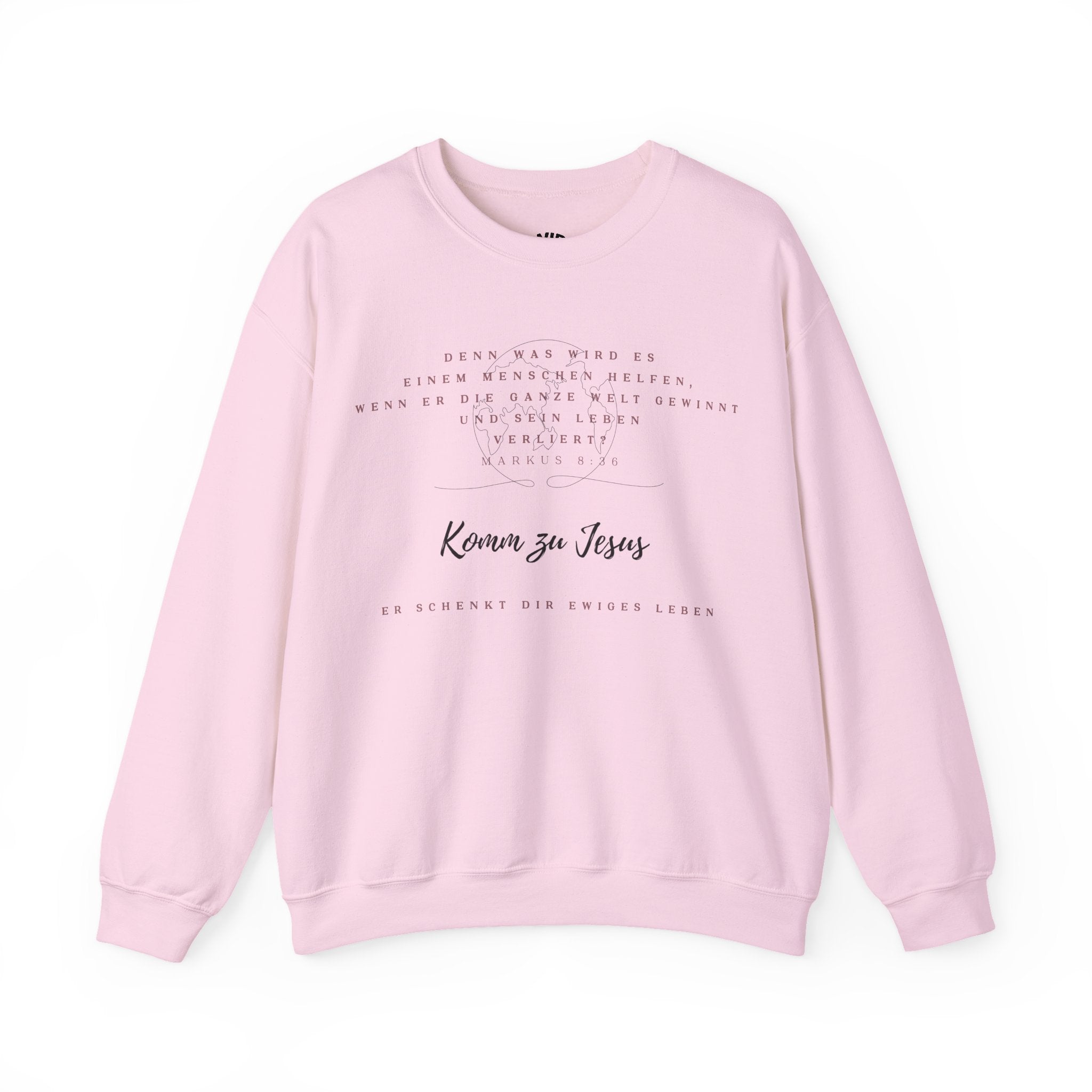 Christian Crewneck Sweatshirt — "Kommen zu Jesus" Inspirational Faith Quote