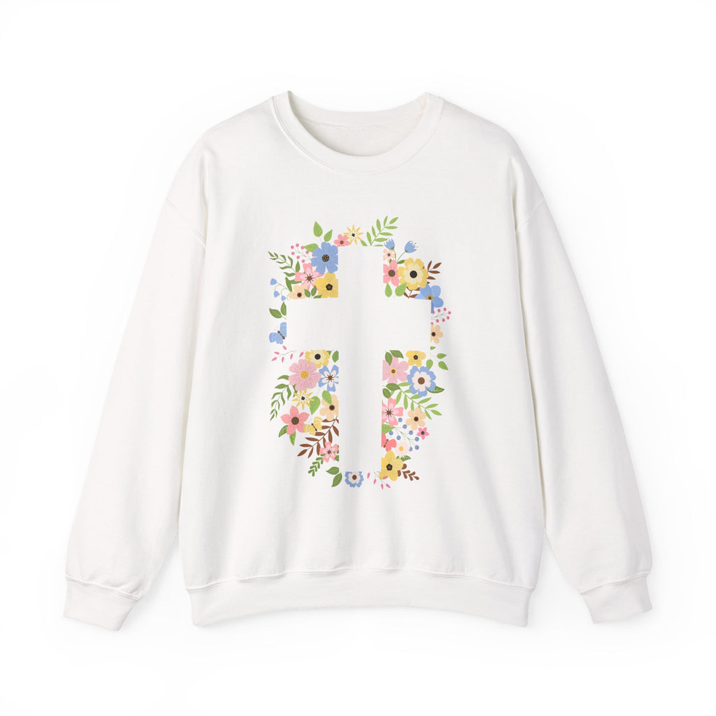Floral Cross Crewneck Sweatshirt