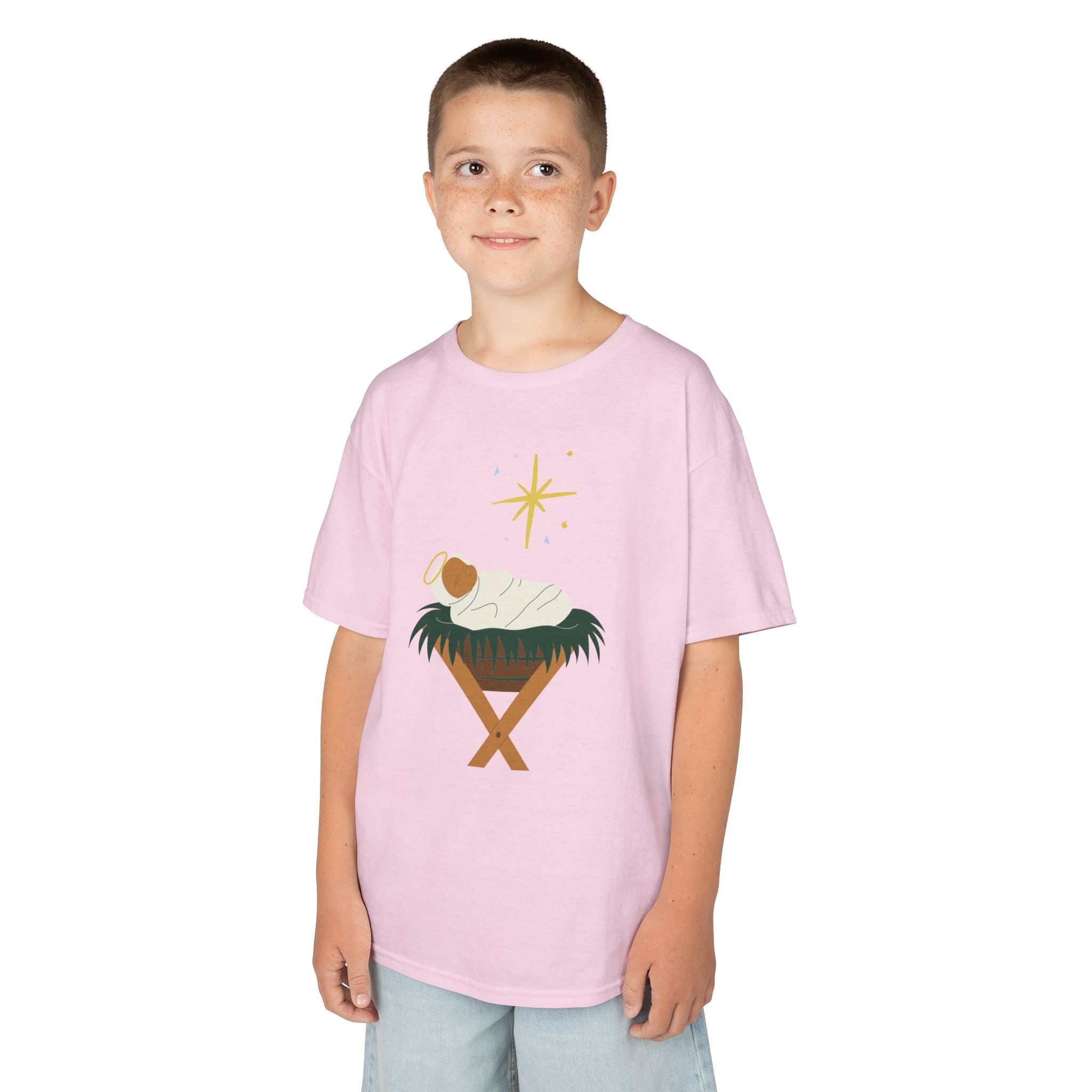 Kids Tee — Baby Jesus Manger Christmas Shirt