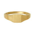 Gold Stainless Steel Square Signet Ring — Personalized Engraved Men's Ring