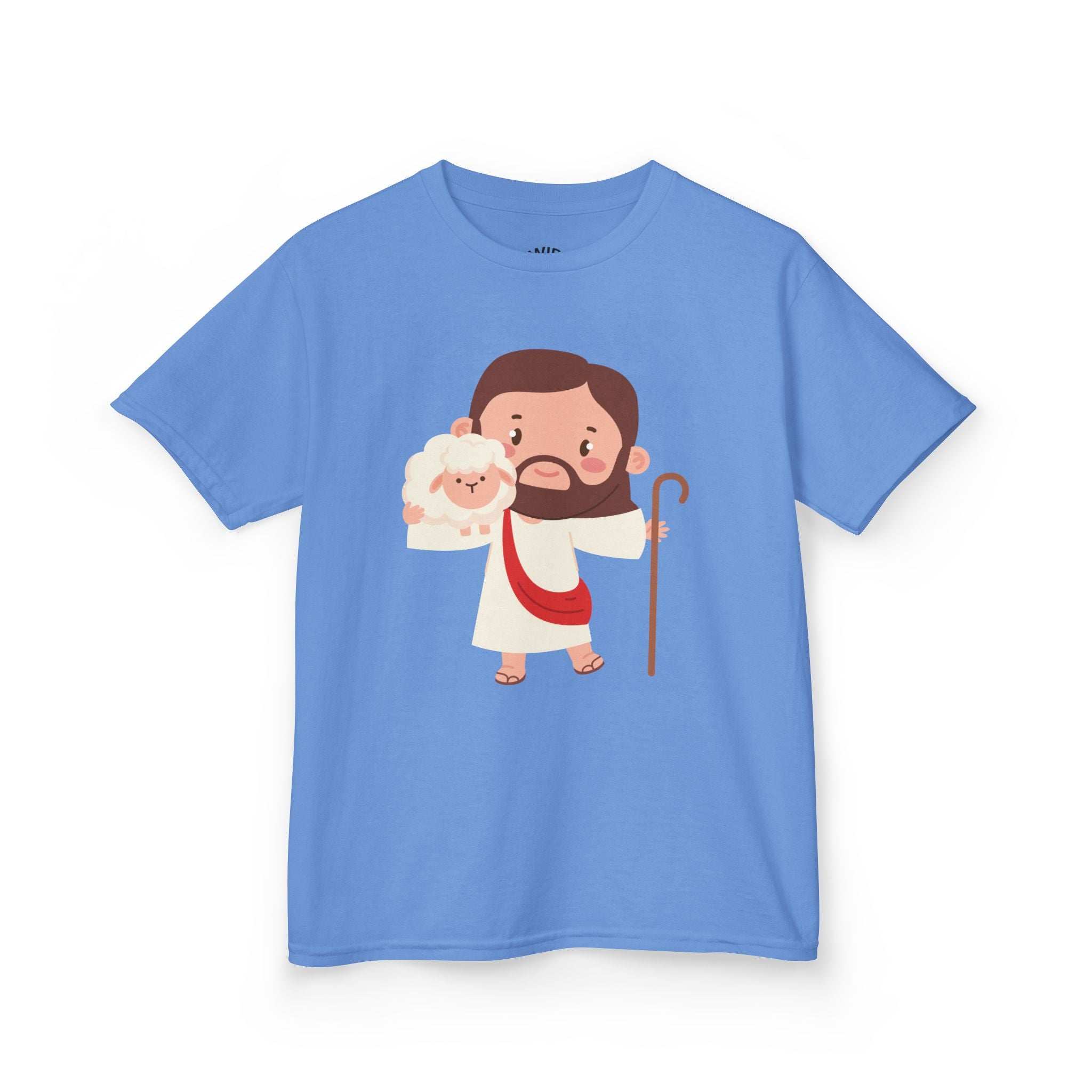Kids Tee — Cute Good Shepherd Jesus with Lamb, “Peace, Hope & Joy” Christian Shirt