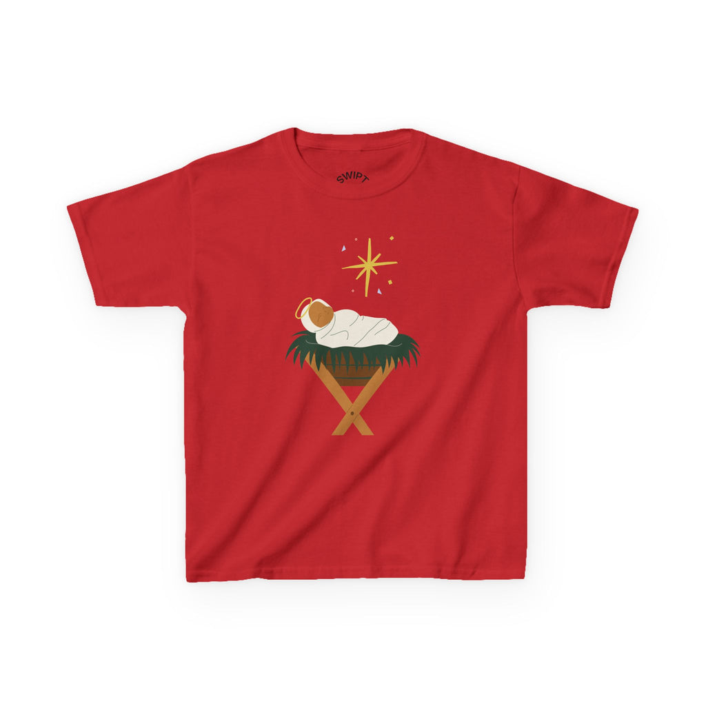 Kids Tee — Baby Jesus Manger Christmas Shirt