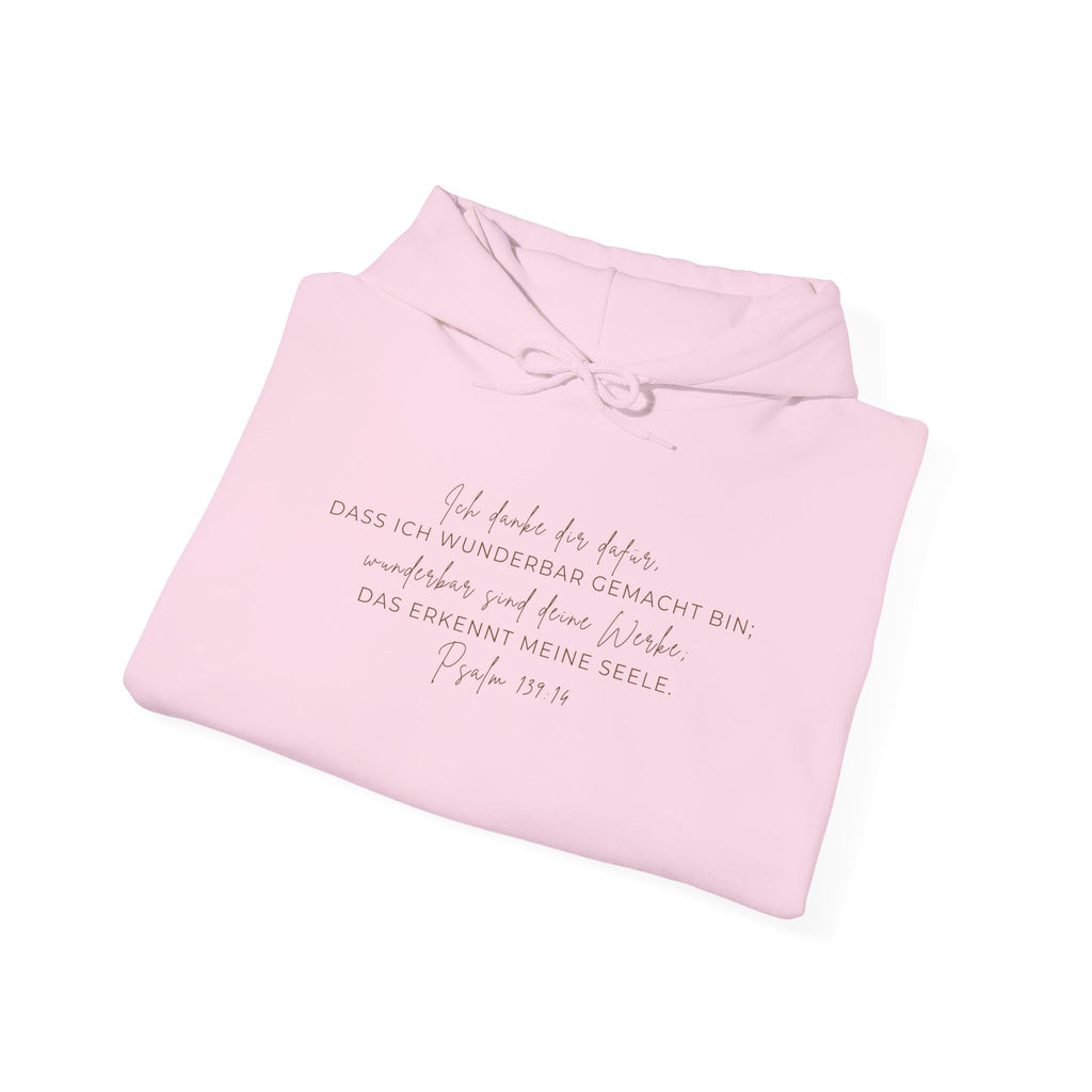 Hoodie — Minimal Script White Pullover "She Looks Like This"