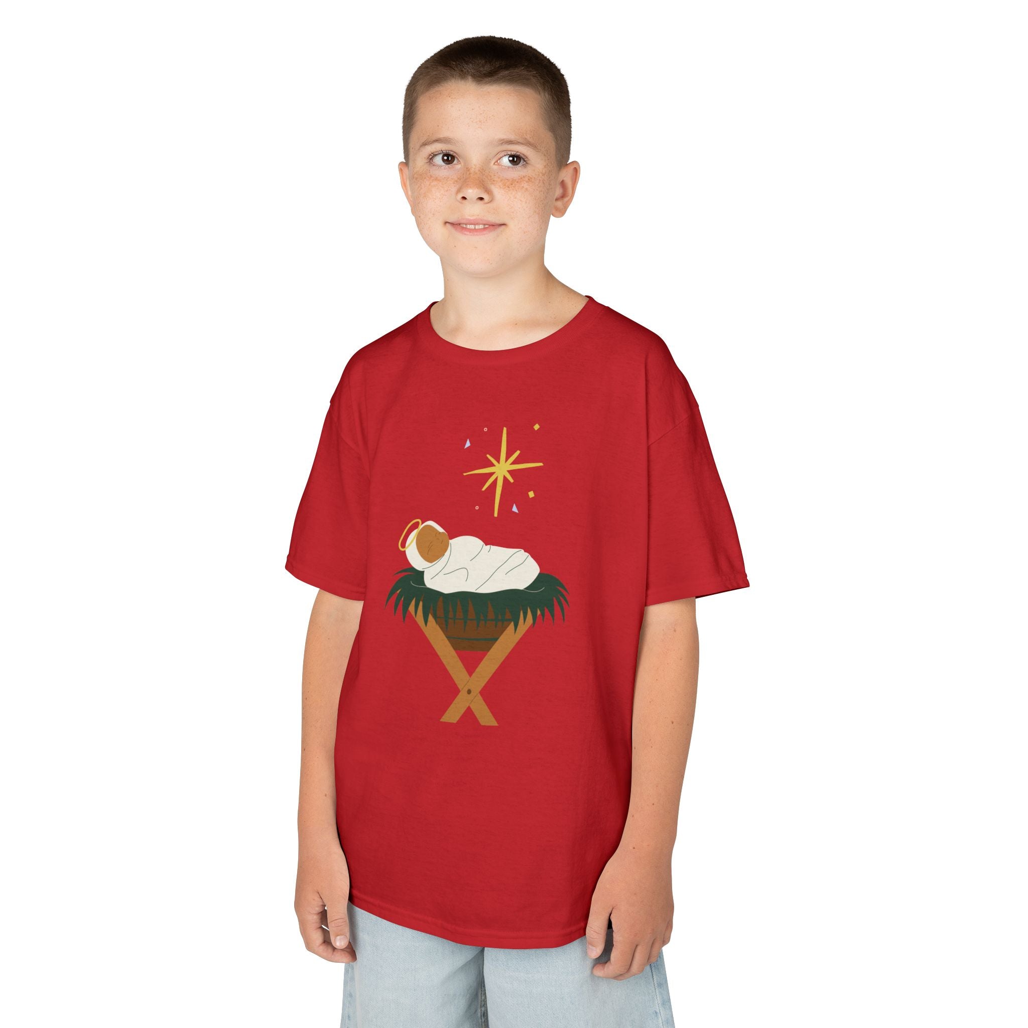 Kids Tee — Baby Jesus Manger Christmas Shirt
