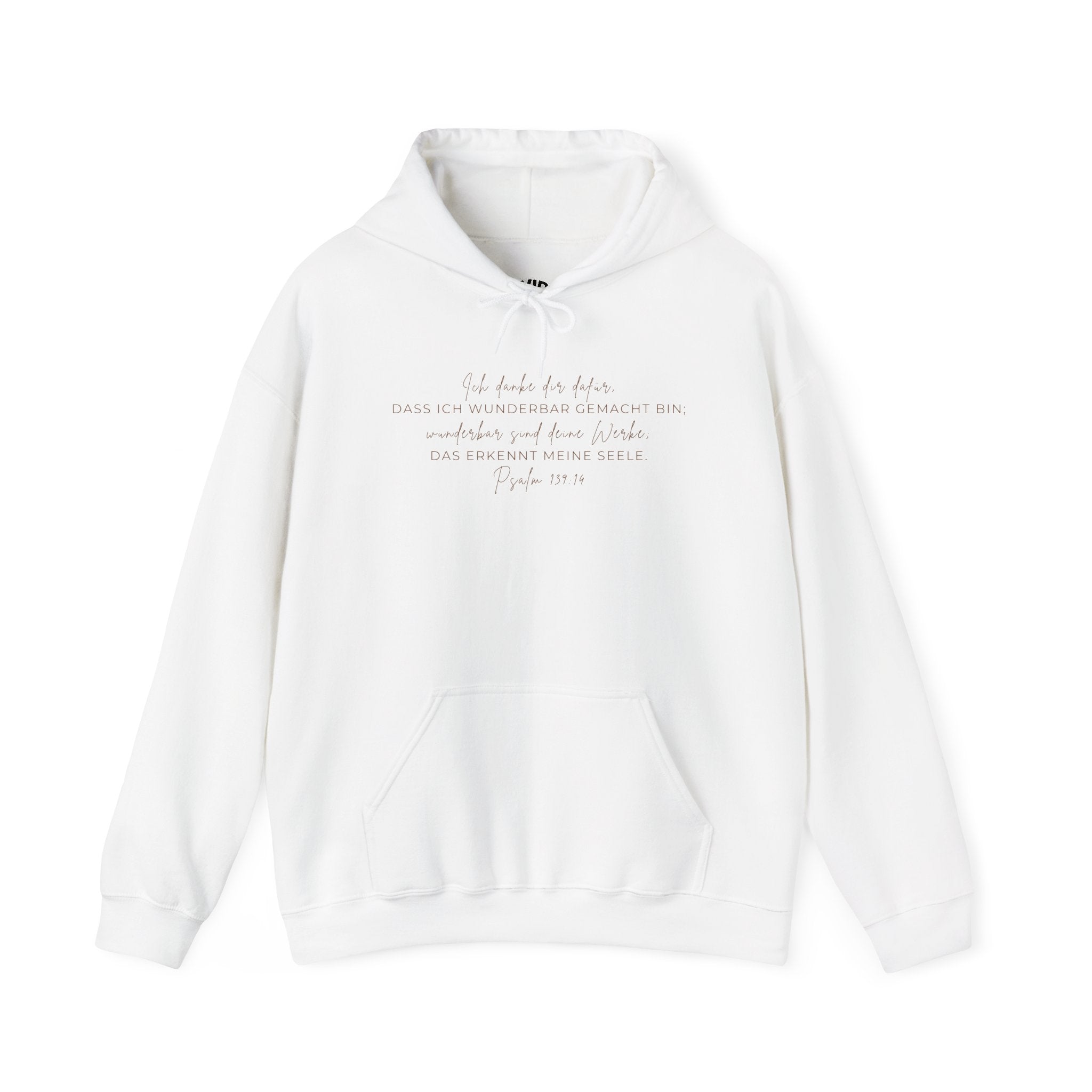 Hoodie — Minimal Script White Pullover "She Looks Like This"