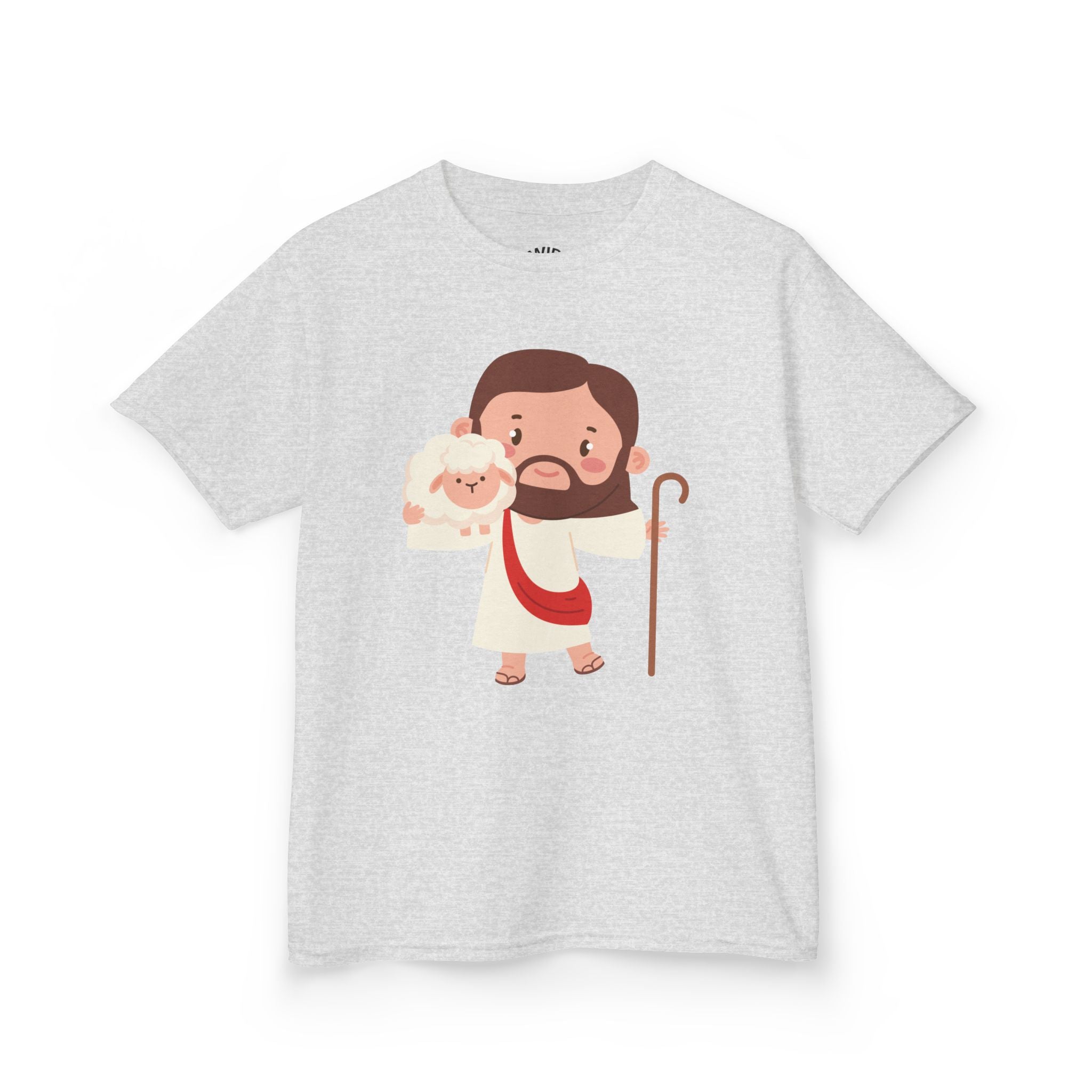 Kids Tee — Cute Good Shepherd Jesus with Lamb, “Peace, Hope & Joy” Christian Shirt