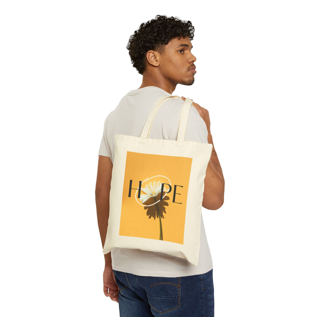 Hope Daisy Canvas Tote Bag - Yellow Floral Eco Shopper