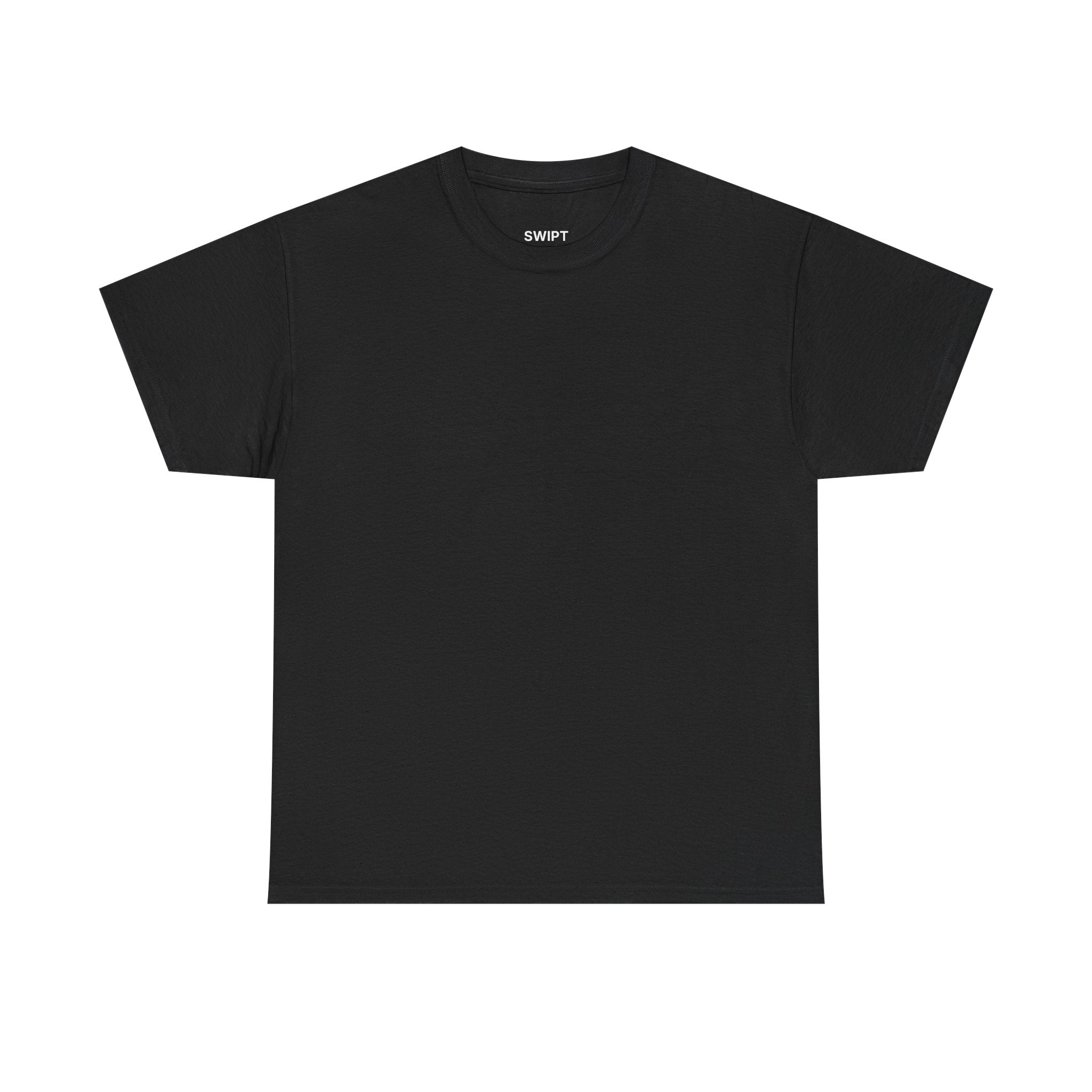 Crew Back-Print T-Shirt — Minimal Outline “CREW” Graphic Tee (Black)