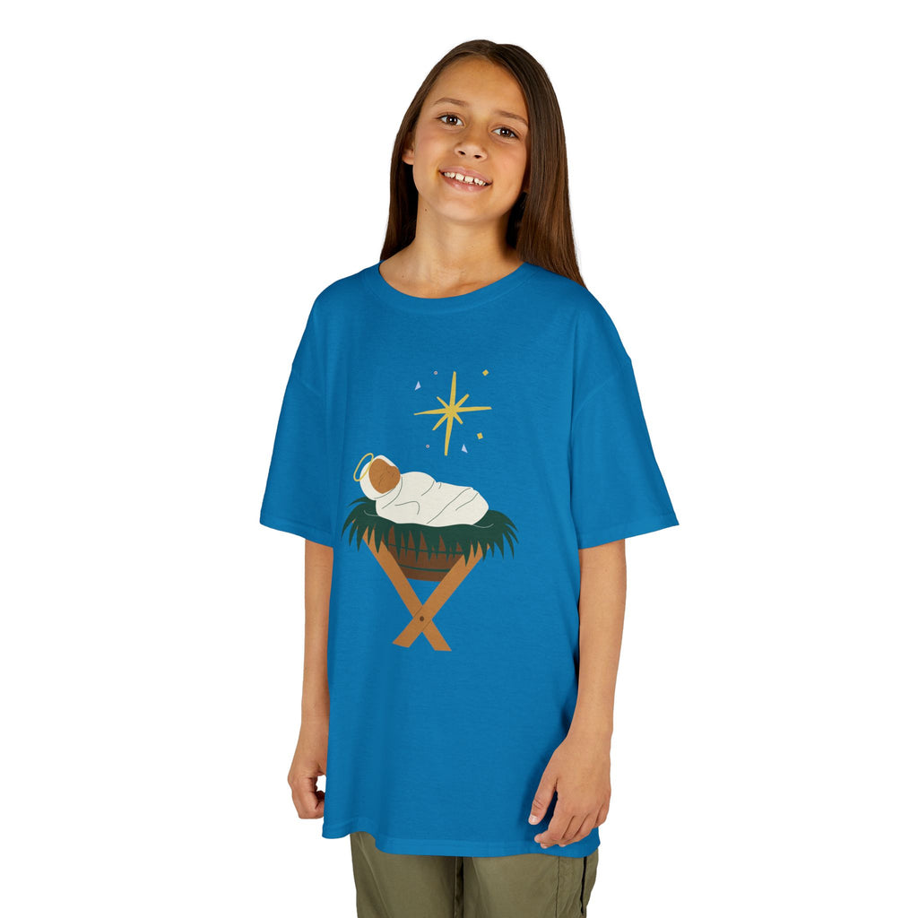 Kids Tee — Baby Jesus Manger Christmas Shirt