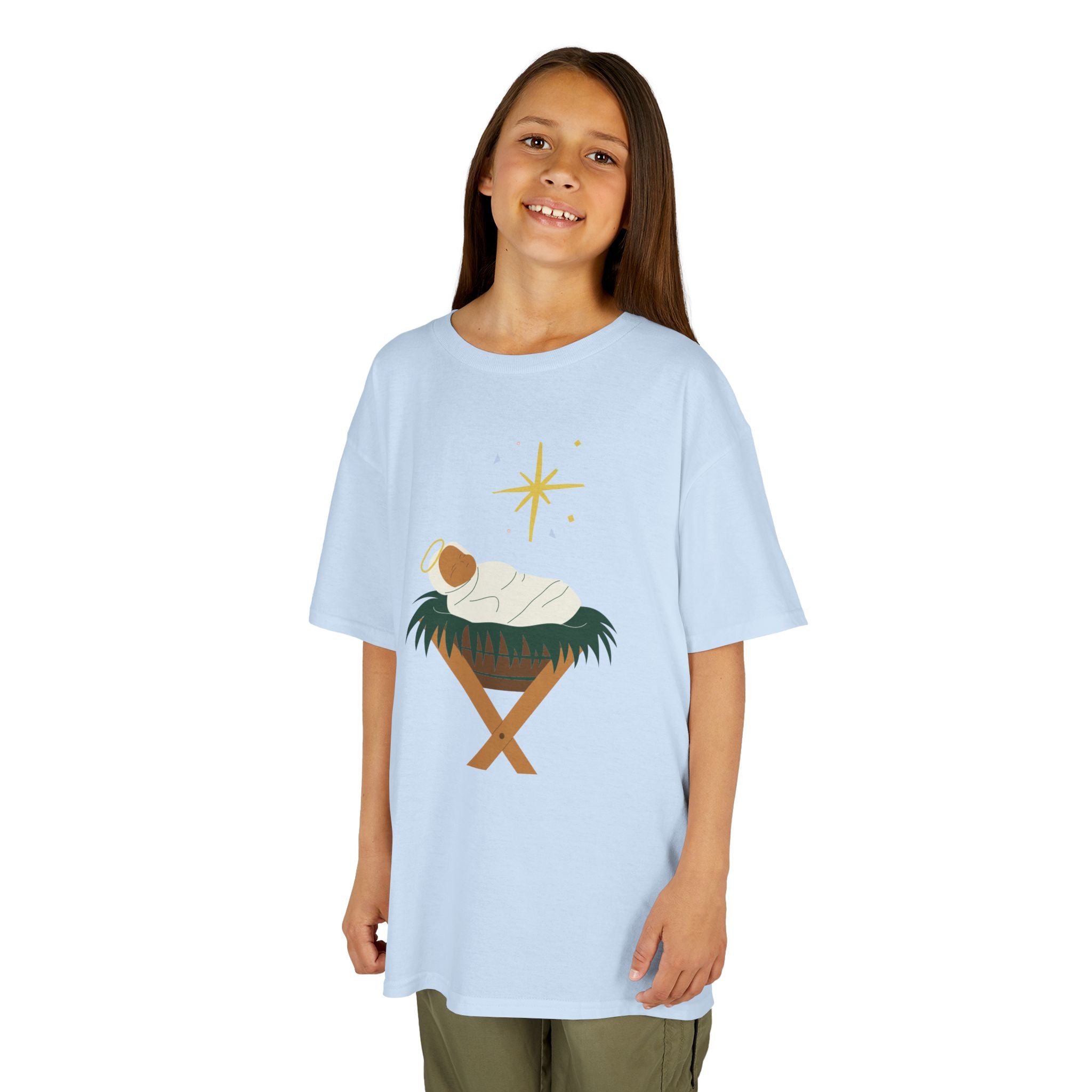 Kids Tee — Baby Jesus Manger Christmas Shirt
