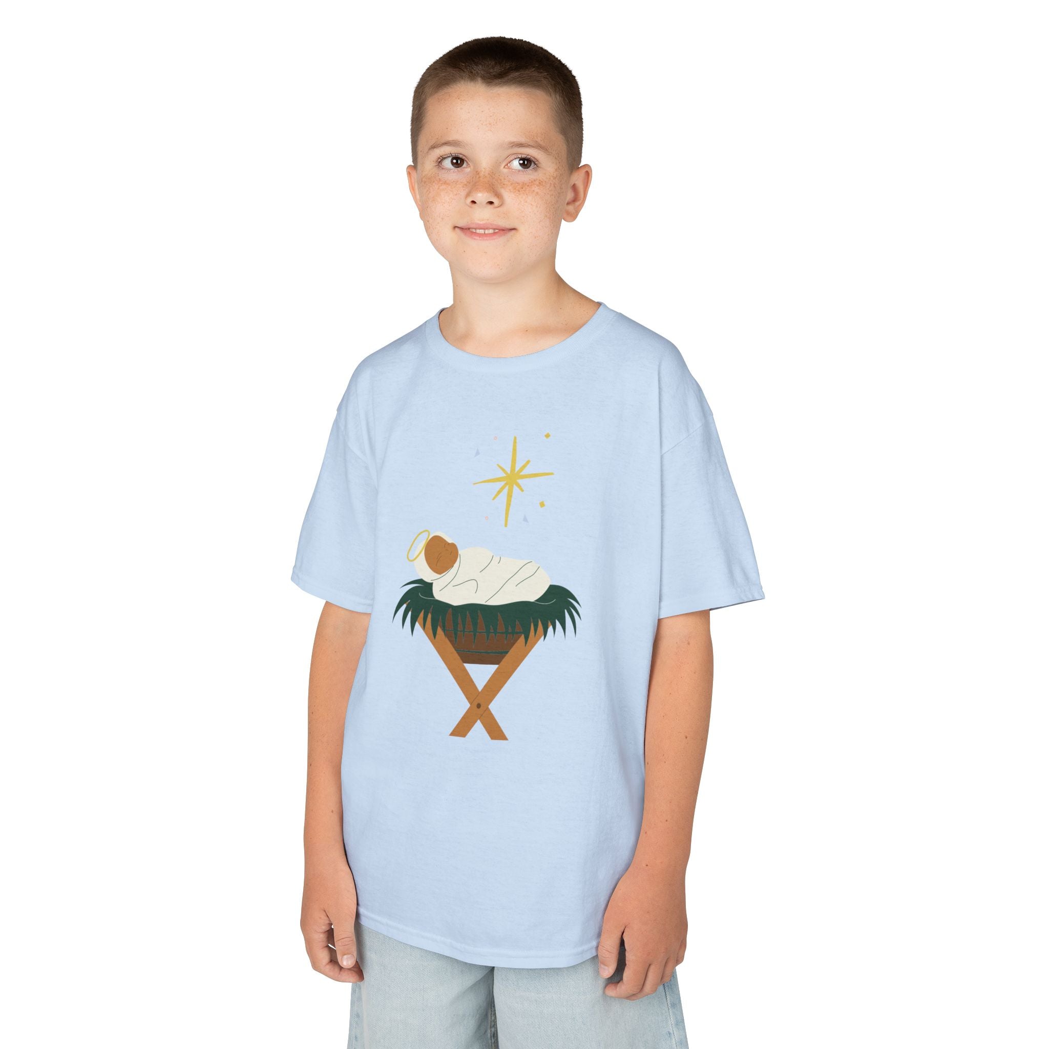 Kids Tee — Baby Jesus Manger Christmas Shirt