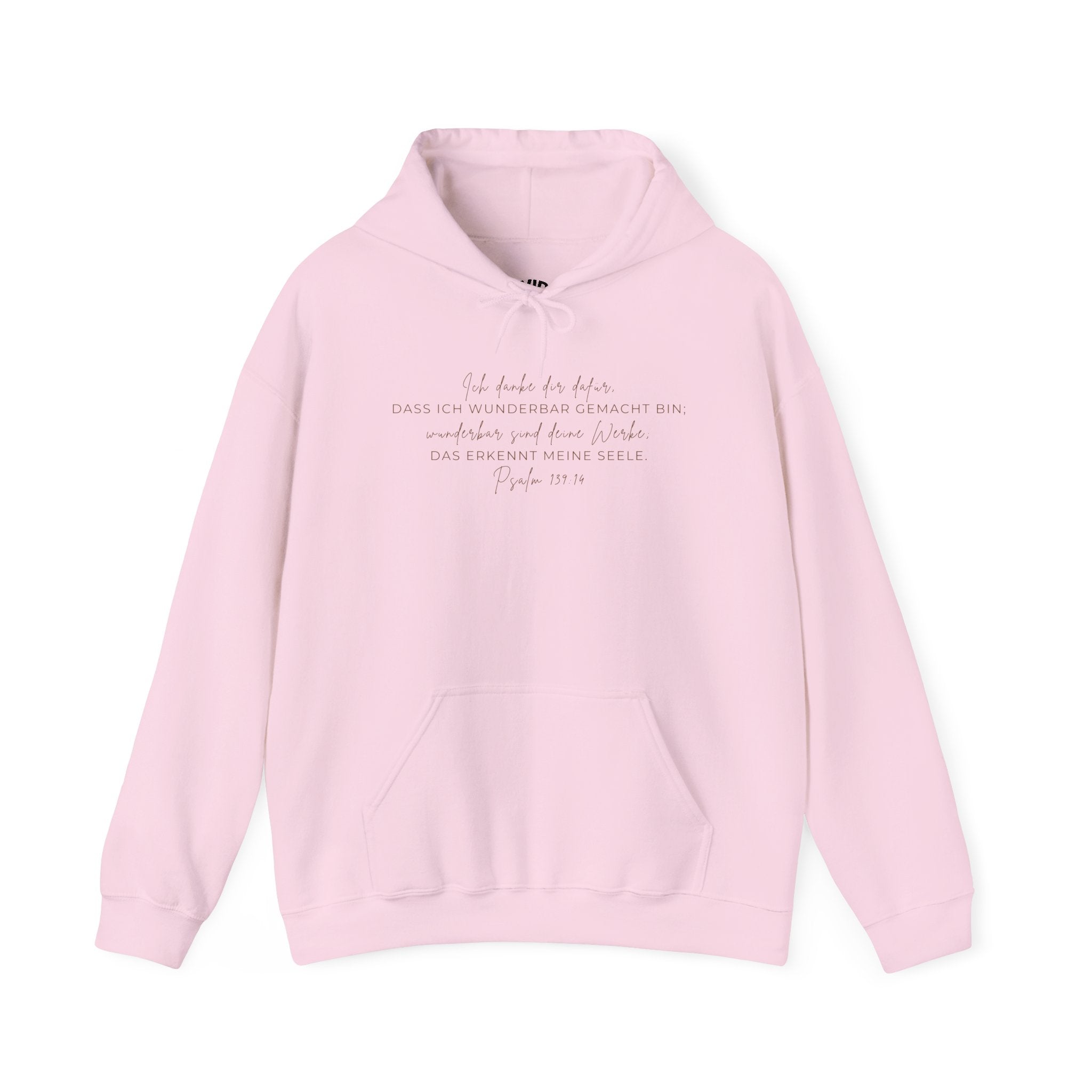 Hoodie — Minimal Script White Pullover "She Looks Like This"