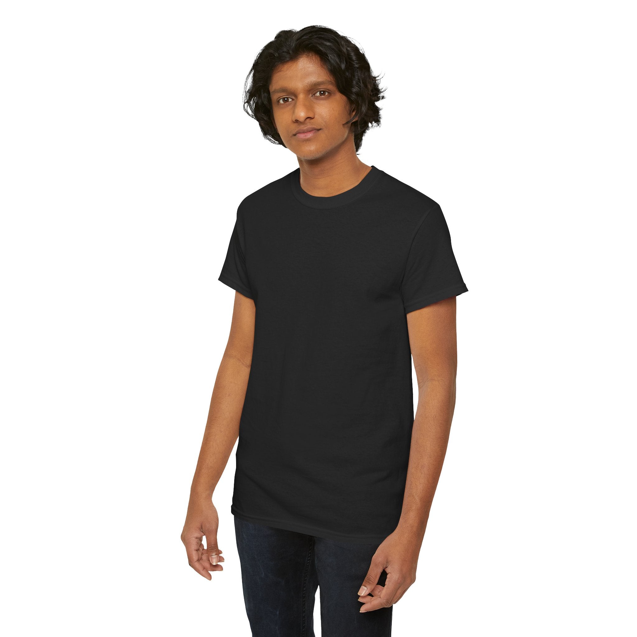 Crew Back-Print T-Shirt — Minimal Outline “CREW” Graphic Tee (Black)
