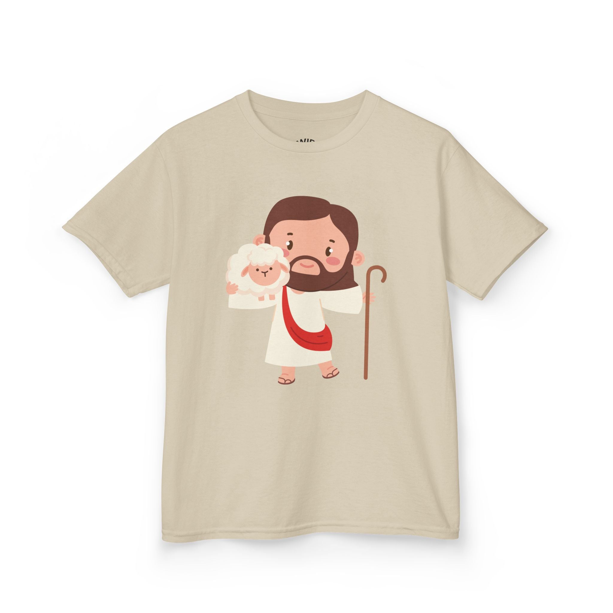 Kids Tee — Cute Good Shepherd Jesus with Lamb, “Peace, Hope & Joy” Christian Shirt