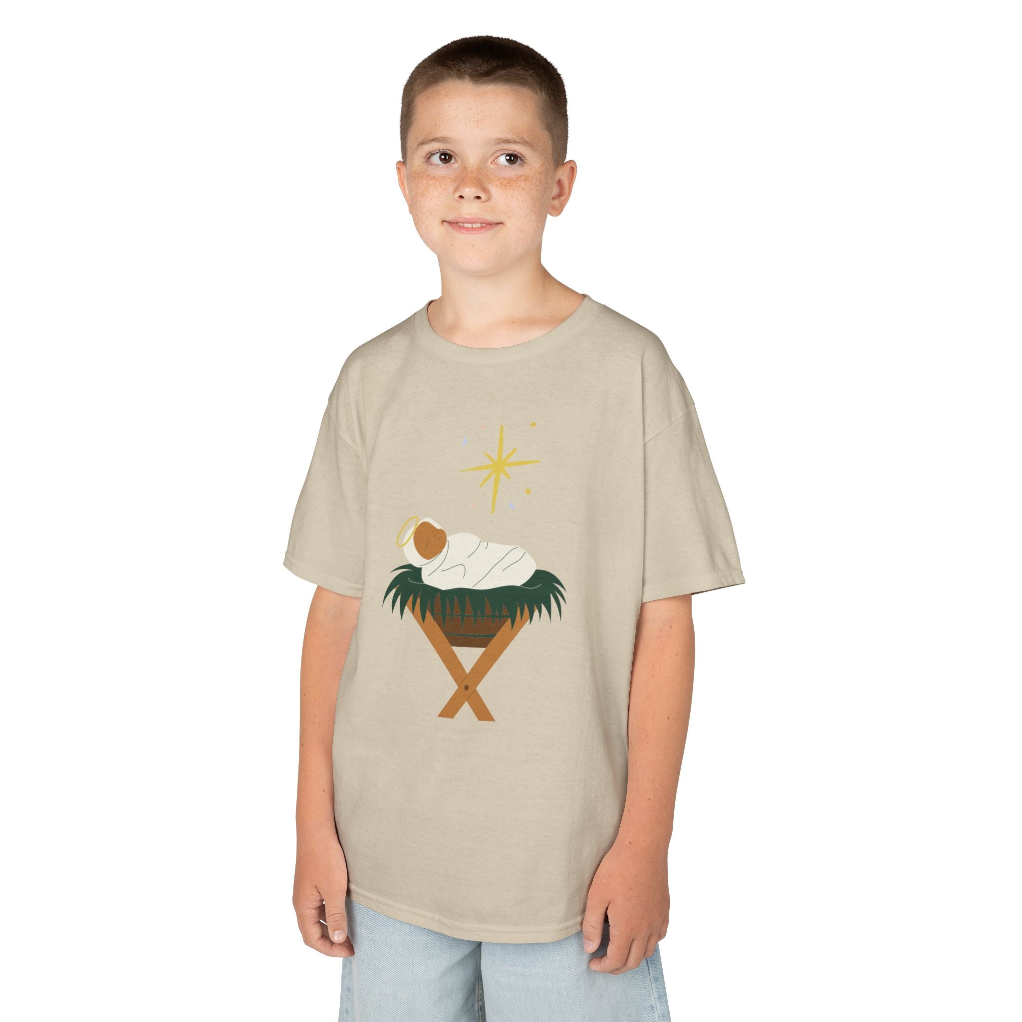 Kids Tee — Baby Jesus Manger Christmas Shirt